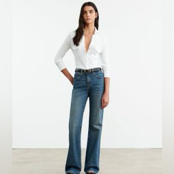NILI LOTAN Celia High-Rise Straight-Leg Jeans | Size 29 | Dark Wash - Picture 1 of 10